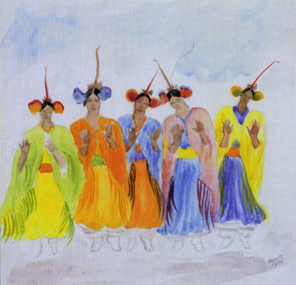 Dorothy Brett Five Female Indian Dancers
