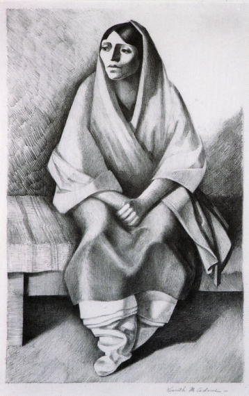 Kenneth Adams Indian Woman On A Bench