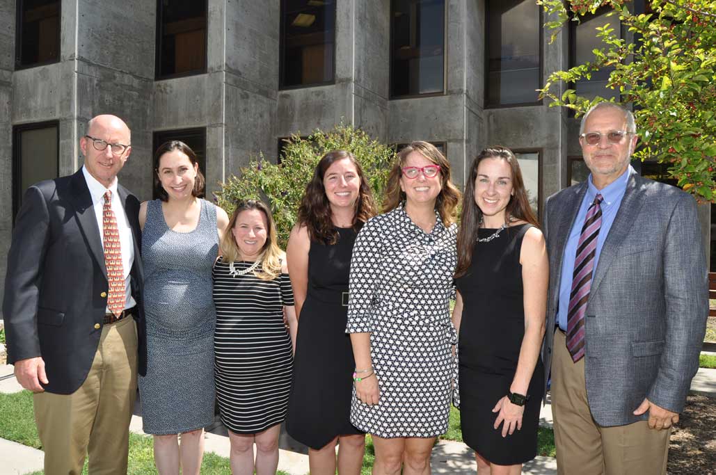 Modrall attorneys attending the Scholarship Luncheon (L to R): Walter Stern, Zoë Lees, Mia Kern Lardy, Ann Brethour, 2017 recipient of the Modrall Scholarship, Deana Bennett, Christina Sheehan, and Stuart Butzier.