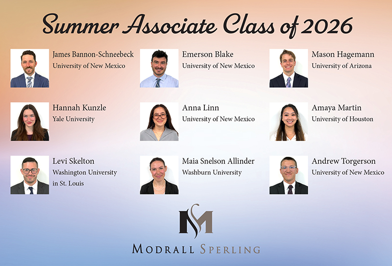 Modrall Sperling 2026 Summer Associates